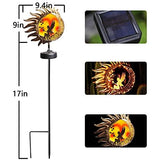Ostritec Solar Lights Outdoor Garden, Sun Moon Fairy Copper Ground Stake Lights, Waterproof Metal Glass Lights Decor for Lawn Patio Pathway Courtyard Halloween - Glow-Paradise