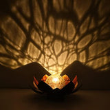 Outdoor Solar Lights, Garden Decor, Crackle Glass Globe, Waterproof Metal Lotus Flower Light for Patio, Lawn, Walkway, Tabletop, Ground - Glow-Paradise