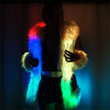LED Light Faux Fur Coat – LED Clothing Cloak Rave Clothes for Women and Men (Black, Large) - Glow-Paradise