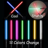 LOYALSE Adults Kid Metal Hilt Light Sabers 7 Colors Changeable Electronic Light Sabers Black - Glow-Paradise