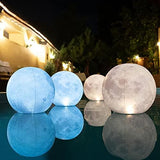 TIALLY Full Moon Floating Pool Lights Solar Powered - 14" Pool Lights That Float, Inflatable Waterproof Led Light Balls, Swimming Pool Accessories for Inground Pools, Party Decor for Outdoor (4 Pack) - Glow-Paradise