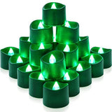 Homemory 24-Pack Eerie Green Tea Lights Battery Operated, Halloween Candle Tea Lights, Flameless Flickering Green Candles, Ideal for Halloween, Holiday Decor, Theme Party, Dia 1-2/5" x H 1-1/4'' - Glow-Paradise