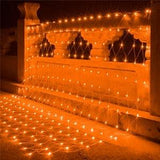 Funpeny Halloween 360 LED Net Lights, 9.8ft x 6.6ft 8 Modes Waterproof Connectable Halloween Decorations for Outdoor Garden Party Decor (Orange) - Glow-Paradise