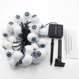 Xingpold Solar Halloween Eyeball String Lights Outdoor, 30 LED 21 FT Halloween Decorations Lights Waterproof with 8 Modes for Outdoor Indoor, Garden, Halloween Party, Holiday, Decorations, Green - Glow-Paradise