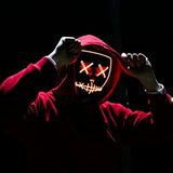 Halloween Mask LED Light up Mask (2 Pack) Scary mask for Festival Cosplay Halloween Costume Masquerade Parties,Carnival (Red+Blue) - Glow-Paradise