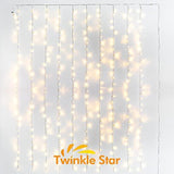 Twinkle Star 300 LED Window Curtain String Light for Christmas Wedding Party Home Garden Bedroom Outdoor Indoor Wall Decorations (Warm White) - Glow-Paradise