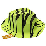 Neon Party Hats - 24 Pack - Plastic Gangster Hats - 80s Party Hats - Animal Print Party Hats by Funny Party Hats - Glow-Paradise