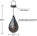 RUILAIYA Hanging Solar Lights Outdoor Garden Boho LED Flower Waterproof Decorative Metal Light for Porch Garden Outdoor (1 Pack) - Glow-Paradise