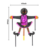 Crashing Witches into Tree Outdoor Halloween Decorations, 47“ Hanging Crashed Witch Outdoor Tree Door Column Porch Haunted Décor - Glow-Paradise