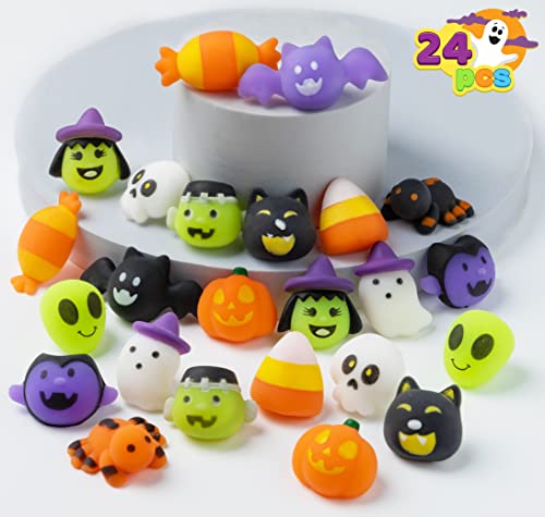 24 Pcs - Halloween Mochi Squishy Toys, Halloween Classies Character Squishy Toys for Christmas Party Favors, Boys & Girls Birthday Gifts, Classroom Prize, Goodie Bag - Glow-Paradise