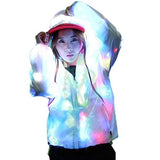 Unisex Light Up LED Hoodie Jacket American Sizes Adult Kids Clothing Apparel Outfit Dance Club Rave Glow - Men S / Women L - Glow-Paradise