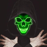 Halloween Led Mask Scary Halloween Costumes for Boys Halloween Festival Party with 3 Flash Modes Forest Green - Glow-Paradise