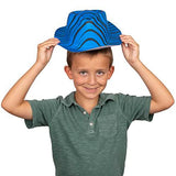 Neon Party Hats - 24 Pack - Plastic Gangster Hats - 80s Party Hats - Animal Print Party Hats by Funny Party Hats - Glow-Paradise