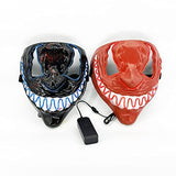 Xcovpds Halloween Scary LED Mask Costume Light Up Mask with 3 Lighting Modes EL Mask for Halloween Costume Cosplay Party - Halloween Glowing Mask for Men Women Kids(Blue) - Glow-Paradise