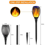 Marlrin Solar Lights Outdoor Waterproof Halloween Solar Tiki Torch Light with Flickering Flame Landscape Decoration Large 4 Pack Outside Powered Light Decorative for Garden Patio Yard Pathway Porch - Glow-Paradise