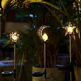 Tryme Solar Lights Outdoor Garden Decorations Sun Moon Star Stake Light Decorative Waterproof Warm White LED Yard Decor for Pathway Lawn Patio Courtyard Backyard - Glow-Paradise