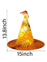 Halloween Lights Witch Hat, 56 LED Battery Operated Purple and Orange Lights with 8 Pack Hanging Lighted Hats and Remote and Timer for Indoor Outdoor Party Haunted Mansion Halloween Decoration - Glow-Paradise
