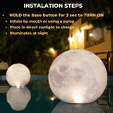 TIALLY Full Moon Floating Pool Lights Solar Powered - 14" Pool Lights That Float, Inflatable Waterproof Led Light Balls, Swimming Pool Accessories for Inground Pools, Party Decor for Outdoor (4 Pack) - Glow-Paradise
