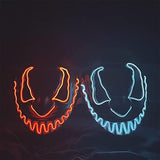 Xcovpds Halloween Scary LED Mask Costume Light Up Mask with 3 Lighting Modes EL Mask for Halloween Costume Cosplay Party - Halloween Glowing Mask for Men Women Kids(Blue) - Glow-Paradise