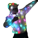 Unisex Light Up LED Hoodie Jacket American Sizes Adult Kids Clothing Apparel Outfit Dance Club Rave Glow - Men S / Women L - Glow-Paradise