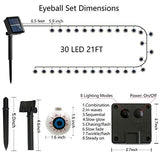 Xingpold Solar Halloween Eyeball String Lights Outdoor, 30 LED 21 FT Halloween Decorations Lights Waterproof with 8 Modes for Outdoor Indoor, Garden, Halloween Party, Holiday, Decorations, Green - Glow-Paradise