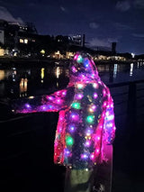 YONIYOWO Sequin 15 Color LED with Remote Jacket Womens Outer Wear Fancy Dress for Xmas Halloween Performence Costume (Jacket, L) - Glow-Paradise