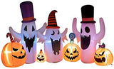DECORLIFE 8 FT Halloween Inflatables, Pumpkin and Ghost, Halloween Outdoor Decoration with Built-in LED Lights, Blow Up Halloween Decoration for Yard, Lawn, Garden Décor - Glow-Paradise