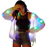 Unisex Light Up LED Hoodie Jacket American Sizes Adult Kids Clothing Apparel Outfit Dance Club Rave Glow - Men S / Women L - Glow-Paradise