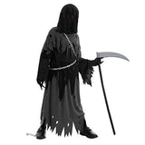 Child Unisex Glowing Eyes Reaper Costume for Creepy Phantom Halloween Costume (Medium (8-10 yr)) - Glow-Paradise