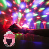 Disco Light, Star Projector Light, Party Ball Lights, Disco Watch for Kids, Mini LED Night Light with Color Changing (Pink) - Glow-Paradise