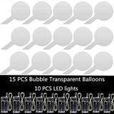 10 PACKS LED Bobo Balloons,Transparent LED Light Up Balloons,Helium Style Glow Bubble Balloons with String Lights for Party Birthday Wedding Festival Decorations (Pink) - Glow-Paradise