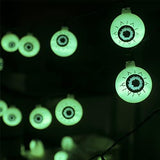 Xingpold Solar Halloween Eyeball String Lights Outdoor, 30 LED 21 FT Halloween Decorations Lights Waterproof with 8 Modes for Outdoor Indoor, Garden, Halloween Party, Holiday, Decorations, Green - Glow-Paradise