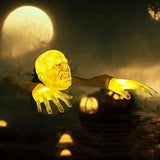Halloween Decorations Outdoor Lighted Zombie Groundbreaker Decoration, Creepy Face Hand Lawn Stakes Graveyard Décor, Scary Ground Breaker Skeleton Indoor Halloween Decor - Glow-Paradise