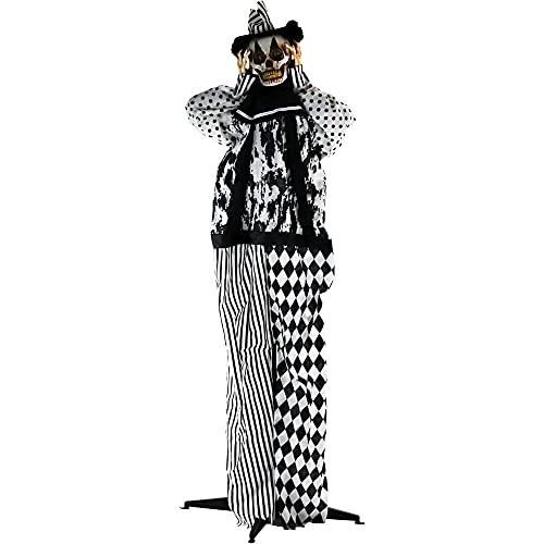 Haunted Hill Farm HHCLOWN-2FLSA Life-Size Animatronic Clown, Indoor/Outdoor Halloween Decoration, Multi,HHCLOWN-16FS - Glow-Paradise