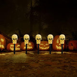 Halloween Decorations Outdoor Lighted Skeleton Skull Halloween, Waterproof & Battery Operated Halloween Garden Yard Pathway for Indoor Outdoor Halloween Décor - Glow-Paradise
