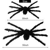 BEIGUO 2 Pack Halloween Light up Spiders Giant Hairy Spider with Purple Lights for Halloween Decorations Outdoor,Indoor,Yard Halloween Party Decoration - Glow-Paradise