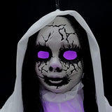 JOYIN 43" Halloween Hanging Ghost Decoration, Halloween Scary Hanging Ghost Girl with Light-up Head for Halloween Outdoor, Yard, Patio Decoration, Halloween Haunted House Decorations - Glow-Paradise