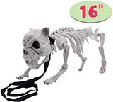 Halloween Decoration 16” Pose-N-Stay Puppy Skeleton Plastic Dog Bones with Posable Joints for Pose Skeleton Prop Indoor/Outdoor Spooky Scene Party Favors Décor. - Glow-Paradise