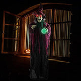 JOYIN 70.8" Halloween Hanging Witch Decoration, Animated Creepy Witch with LED Eyes and Sound for Halloween Outdoor,Lawn, Yard, Patio Decoration, Halloween Haunted House Party Decorations - Glow-Paradise
