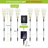 6 Pack Outdoor Solar Garden Lights, Solar Firework Lights,120 LED Waterproof Solar Lamps Decorative, Fireworks Lamp, 8 Modes Landscape Lights with Remote for Pathway Backyard Walkway Patio(Cool White) - Glow-Paradise