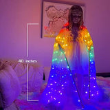 Kids Belly Dance Wings LED Butterfly Wings Luminous Light Up Girls Costumes with Telescopic Stick for Stage Show Halloween Christmas Party - Glow-Paradise