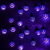 Halloween Lights,Makion Halloween Decorations Fairy Lights 2.5M/8.2FT 10 Led Witch with Hat Lanterns Battery Powered String Lights - Glow-Paradise