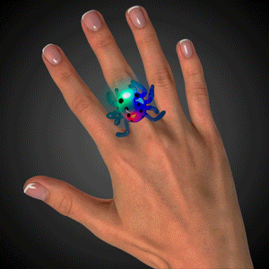 LED Spider Jelly Rings (Assorted Colors, 24 Rings Per Pack) - Glow-Paradise