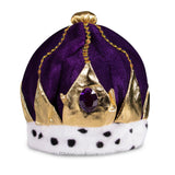 Purple Velvet Royal Queen King Crown Birthday Party (1 Quantity Per Pack) - Glow-Paradise