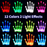 LED Gloves, Theefun Light Up Gloves with 12 Colors and 2 Modes, Flashing Finger Led Gloves for 8-14 Years Old Boys & Girls, Cool Party Favor Toys for Halloween Christmas Birthday, 8 Batteries Included - Glow-Paradise