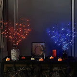 Hairui Lighted Halloween Tree Branches with Timer 70L Orange Fairy Lights, Black Twig Lights Battery Operated 18IN for Indoor Outdoor Halloween Party Decoration - Glow-Paradise