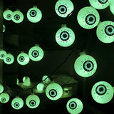 Xingpold Solar Halloween Eyeball String Lights Outdoor, 30 LED 21 FT Halloween Decorations Lights Waterproof with 8 Modes for Outdoor Indoor, Garden, Halloween Party, Holiday, Decorations, Green - Glow-Paradise