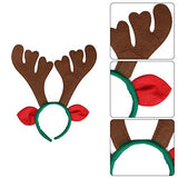 16 pcs - Christmas Reindeer Antlers Headband Deer for Holiday Kid's Party Favors - Glow-Paradise