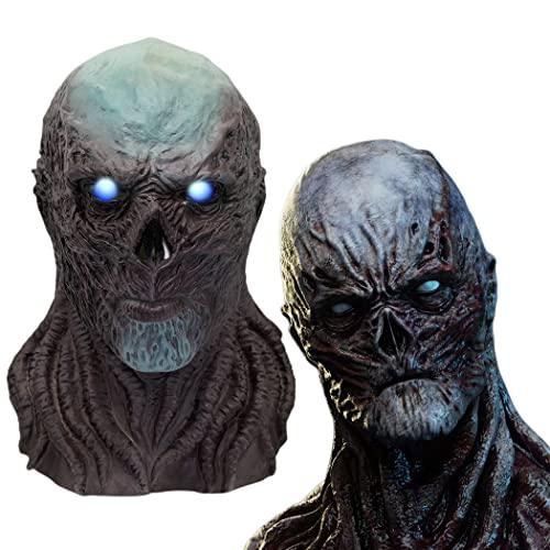 Stranger Things Vecna Scary Mask Latex Full Head Cosplay Mask Halloween Scary Monster Devil Mask Novelty Costume Party Props (Mask with Blue Eyes) - Glow-Paradise