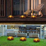 Huaxu Solar Light Outdoor Waterproof Garden Light Metal Glass Decorative LED Lotus Flower Table Lamp - Glow-Paradise